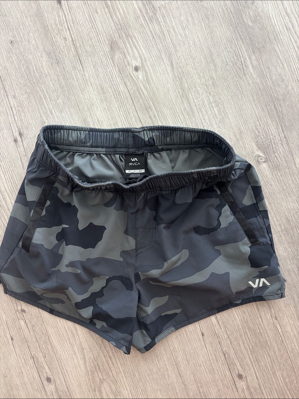 RVCA Gray & Black Camo Shorts